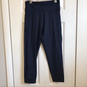 Victoria Sport Navy Blue Mesh Panel Crop Legging